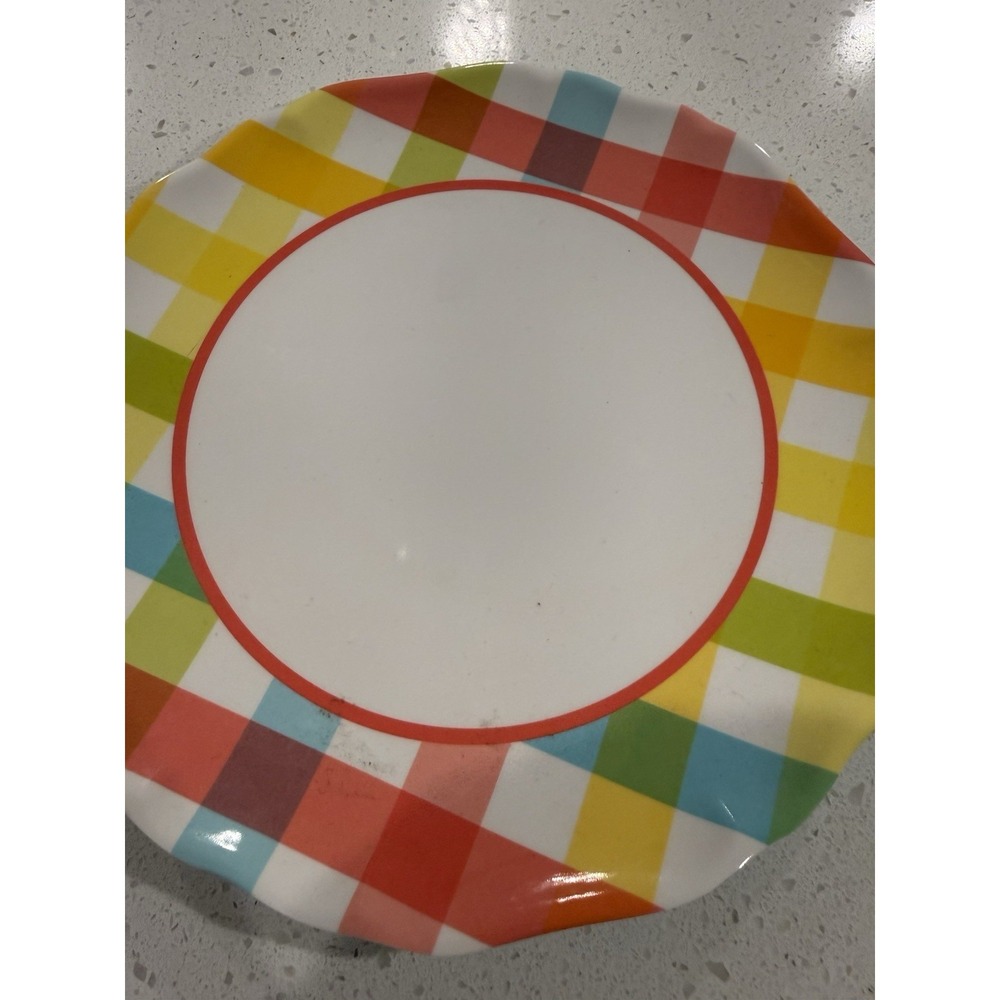 Target Home Melamine Salad Plates Set of 4 Scalloped Edges Pastels Butterflies - Picture 4 of 8